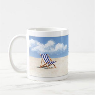 Blauer Stuhl Strand Gemälde von Just Dahl Tasse