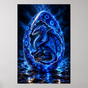 Blauer Sucher-Drachenei Poster