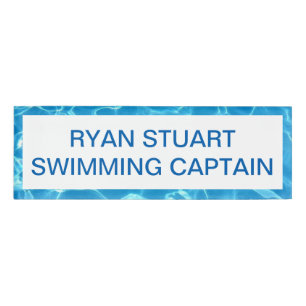 Blauer Swimmingpool Blaues Wasser essbar Namenschild