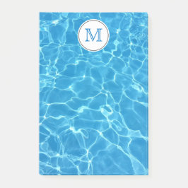 Blauer Swimmingpool Blaues Wasser Monogramm Post-it Klebezettel