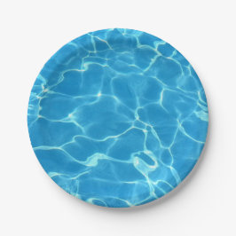Blauer Swimmingpool Blaues Wasser Pappteller