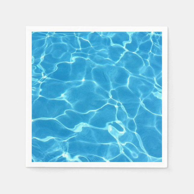 Blauer Swimmingpool Blaues Wasser Serviette (Vorderseite)