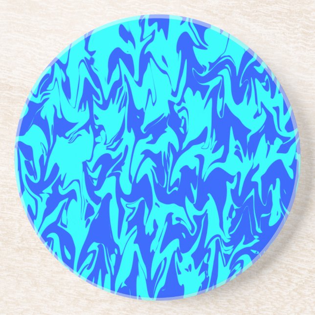 Blauer Swirl Getränkeuntersetzer (Vorne)