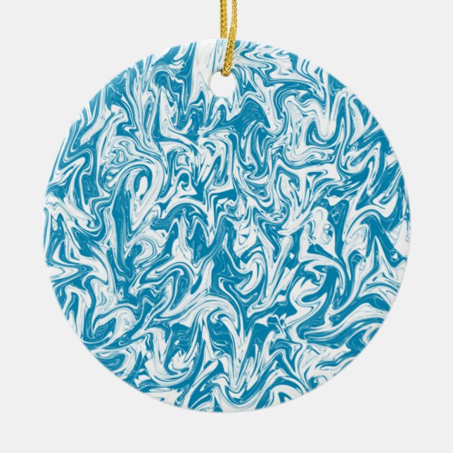 Blauer Swirl Keramikornament (Vorne)