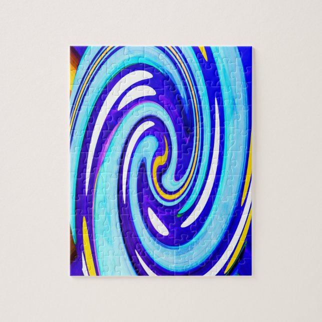 Blauer Swirl Puzzle (Vertikal)