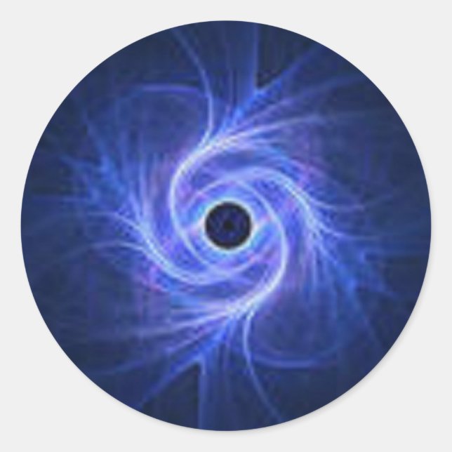 Blauer Swirl Runder Aufkleber (Vorderseite)