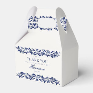 Blauer Talavera-Fliese Spanische Fiesta-Hochzeit D Geschenkschachtel