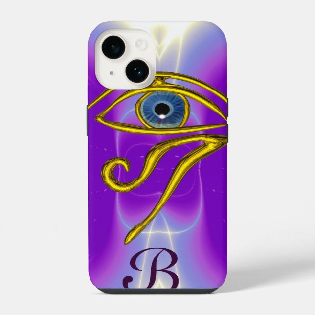 BLAUER TALISMAN-MONOGRAMM  Pink Fuchsia Lila iPhone Hülle (Rückseite)