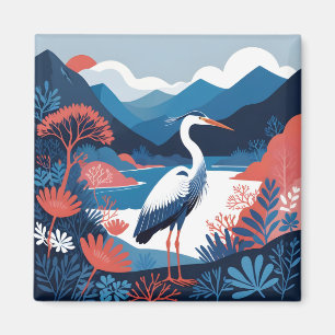 blauer Talreiher Magnet