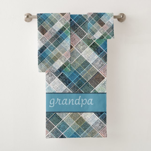 Blauer Tartan. Badhandtuch Set (Insitu)