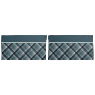 Blauer Tartan Pillowcase Kissenbezug
