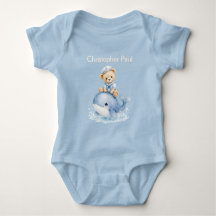 Blauer Teddybär auf Wal-Jungen-Baby-Party