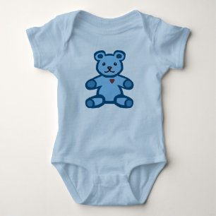 Blauer Teddybär Baby Strampler