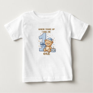 Blauer Teddybär Erstes Geburtstagsgeschenk Baby T- T-shirt