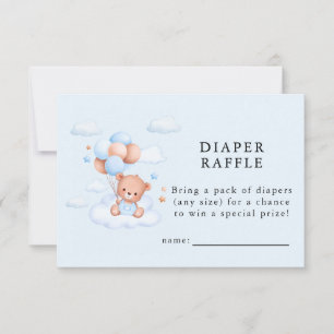 Blauer Teddybär-Jungen-Baby-Party Dankeskarte