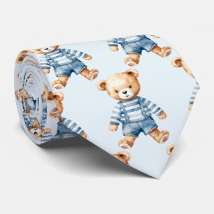 Blauer Teddybär Krawatte