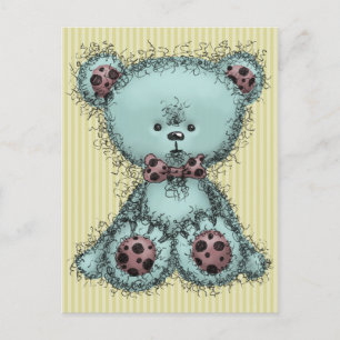 Blauer Teddybär Postkarte