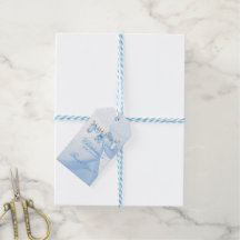 Blauer Teddybär Wäscheleine Baby Shower Dankeschön