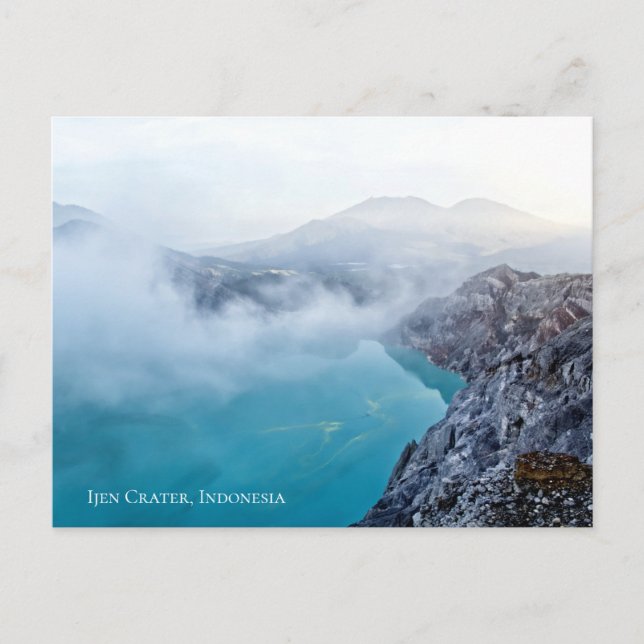 Blauer Teignebel aus dem Schwefelkrater Postkarte (Vorderseite)