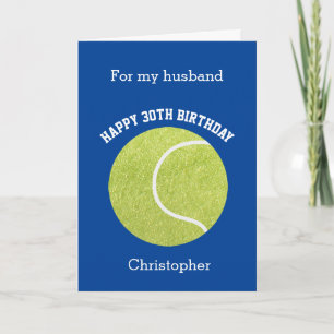 Blauer Tennis-Geburtstag Ehemann  Karte
