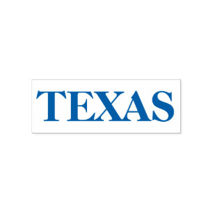 Blauer Texas-Staat genannt Rubber Self, der Permastempel