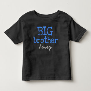 Blauer Text BIG Brother (blauer Name hinzufügen) Kleinkind T-shirt