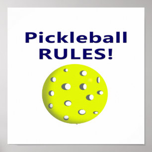 Blauer Text der Pickleball-Regeln Poster