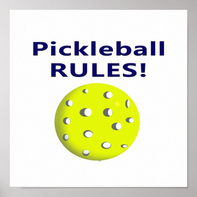 Blauer Text der Pickleball-Regeln Poster (Vorne)