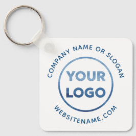 Blauer Text eines benutzerdefinierten Logos auf we Schlüsselanhänger
