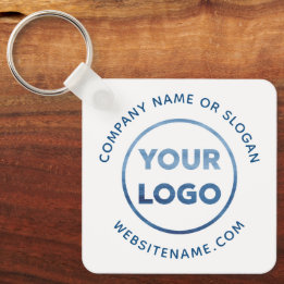 Blauer Text eines benutzerdefinierten Logos auf we Schlüsselanhänger