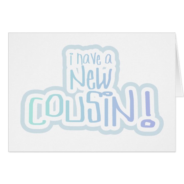 Blauer Text habe ich einen neuen Cousin (Vorderseite (Horizontal))