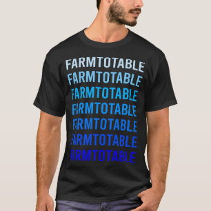 Blauer Text in Tabelle T-Shirt