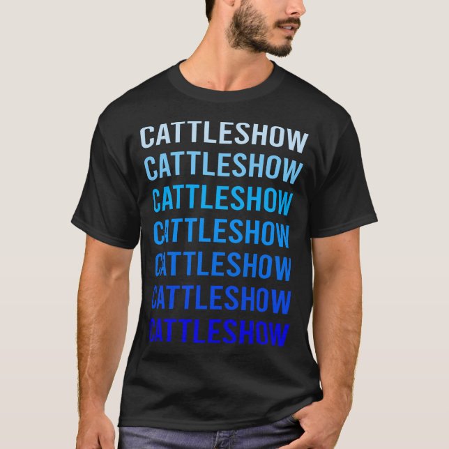 Blauer Text Rind Kuh anzeigen anzeigen T-Shirt (Vorderseite)