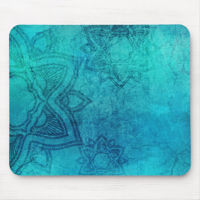 Blauer Texturlotus Mousepad (Vorne)