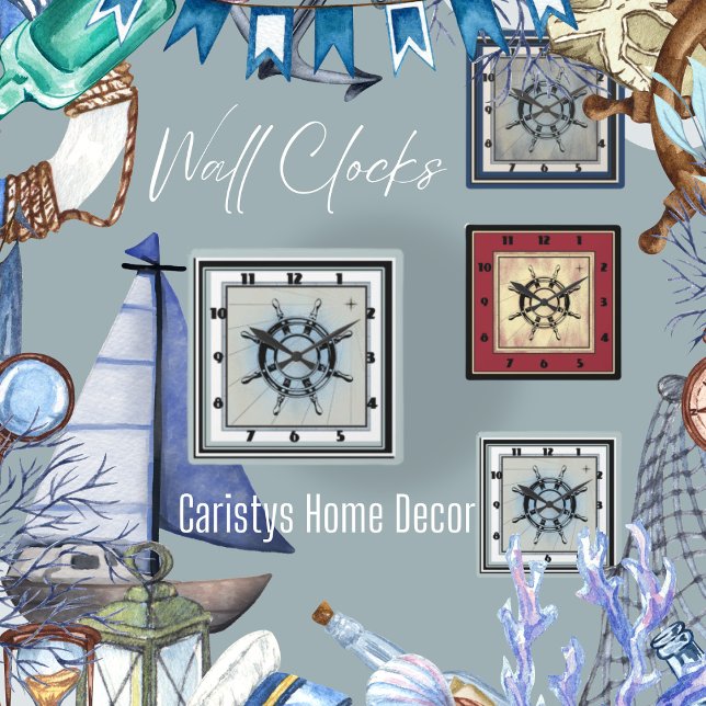 Blauer Themenplatz Quadratische Wanduhr (Von Creator hochgeladen)