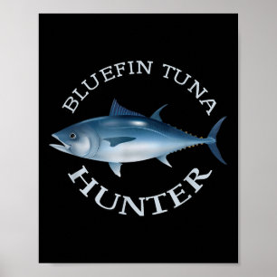 Blauer Thunfisch Jäger, Salzwasser Angeln T-Shirt Poster