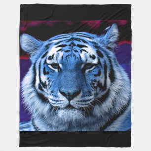 Blauer Tiger Fleecedecke