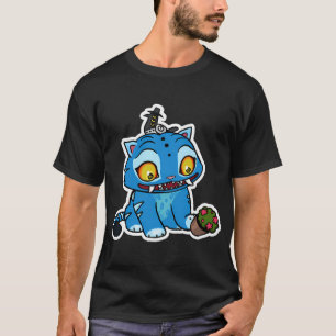 Blauer Tiger spielt mit Topf T-Shirt