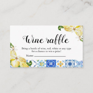Blauer Tile Lemon Brautparty Raffle Game Platzkarte