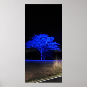 Blauer Tinted Tree Poster