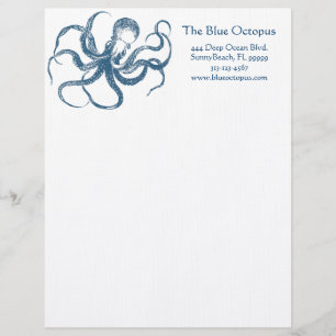 Blauer Tintenfisch Briefkopf