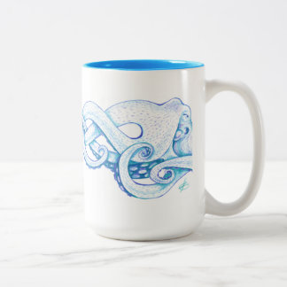 Blauer Tintenfisch Tasse