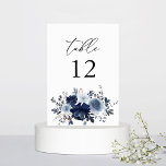 Blauer Tischnummer<br><div class="desc">Dress up your wedding or Party tables with your Blue & Navy floral Tischnummer Card. Handgemalt,  Aquarell,  dustige blaue Blumen und marineblaue Blumen. Ideal für rustikale Hochzeiten,  Hochzeiten im Herbst,  Winterhochzeiten,  Hochzeiten am Strand und Hochzeiten mit einem blauen Thema.</div>