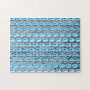 Blauer Tit Bird Fütternd von einer Kuchenplatte Sc Puzzle