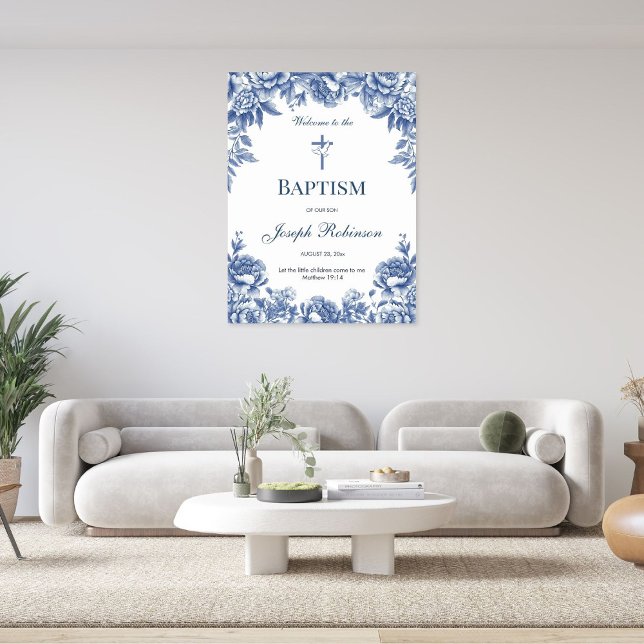 Blauer Toile Blume Taufen Poster (Von Creator hochgeladen)