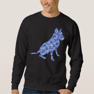 Blauer Ton sitzender Pit Bull Dog Breed Scoop Sweatshirt
