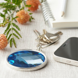 Blauer Topaz 2 Schlüsselanhänger