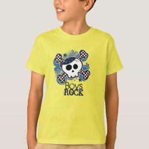 Blauer Totenkopf Punk Rocker Rock Jungen Custom T-Shirt