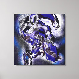 Blauer Traum. Abstrakt  Leinwanddruck