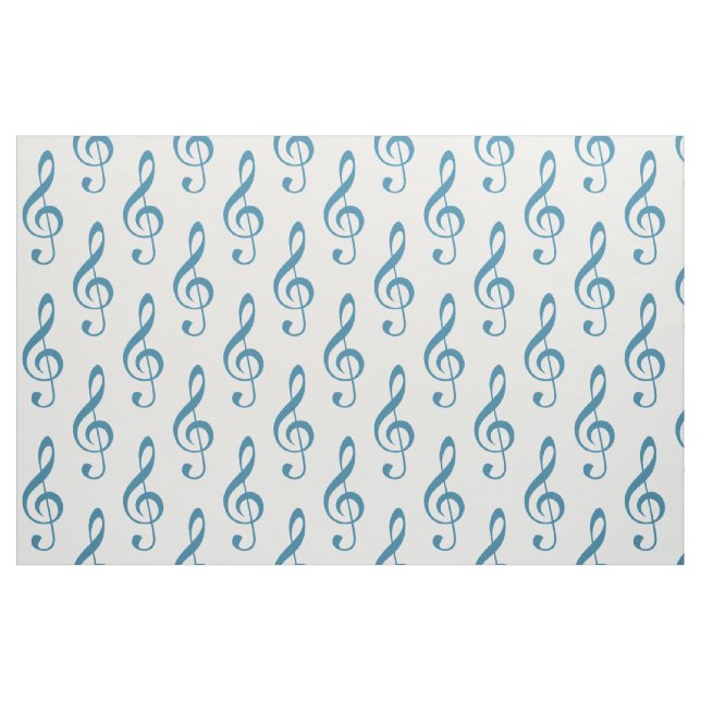 Blauer Treble Clef Muster Fabric Stoff (Fat Quarter (45,7 x 55,9 cm))